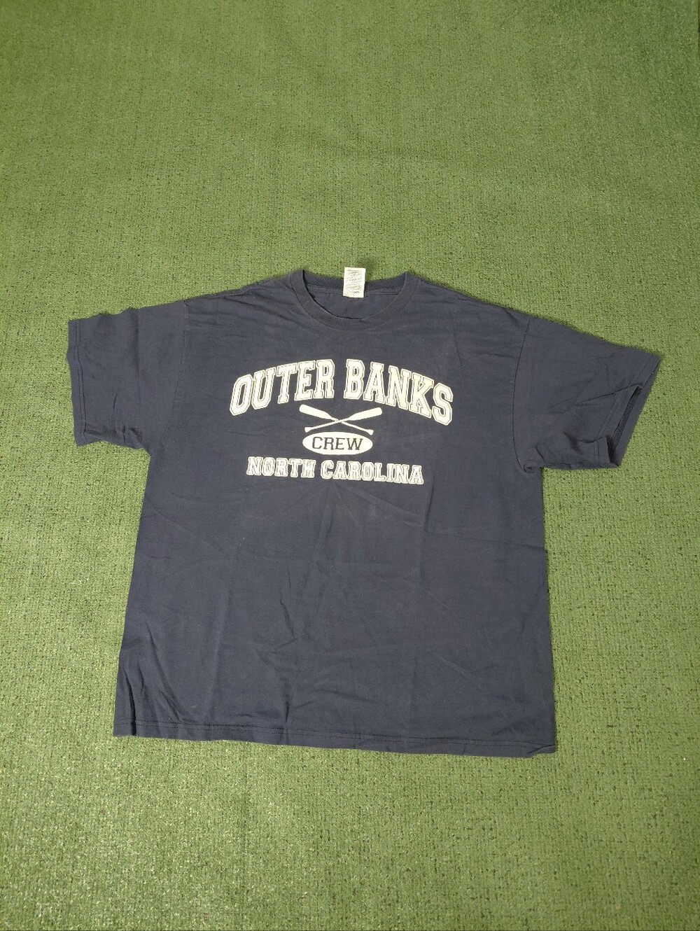 Vintage 2004 Outer Banks North Carolina Crew Y2K Tourist Outdoors Navy Blue T Sh